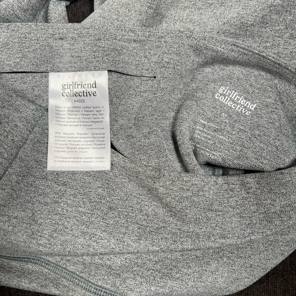 Girlfriend Collective Float Seamless Bike Shorts Gray High Rise Medium NWT - Picture 4 of 4